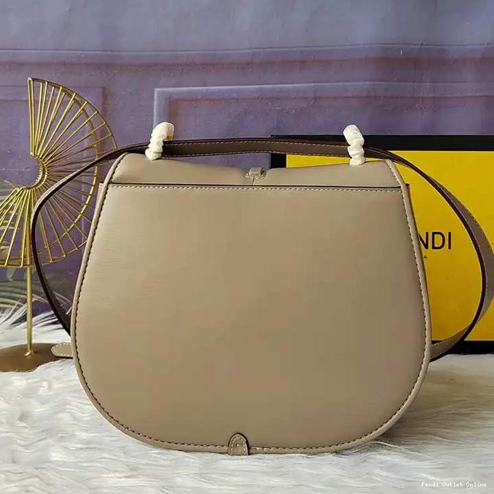Affordable C'mon Leather Medium Fendi Calf Bag In Grey 0513